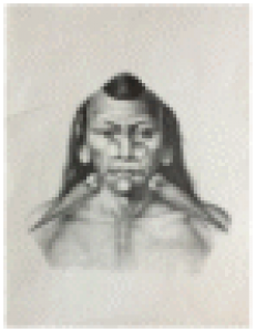 Historisches Indianerporträt (Radierung, o.Urh., vor 2000)