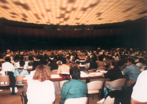 Der riesige Sitzungssaal in Genf (Foto Oliver Kluge 1998)